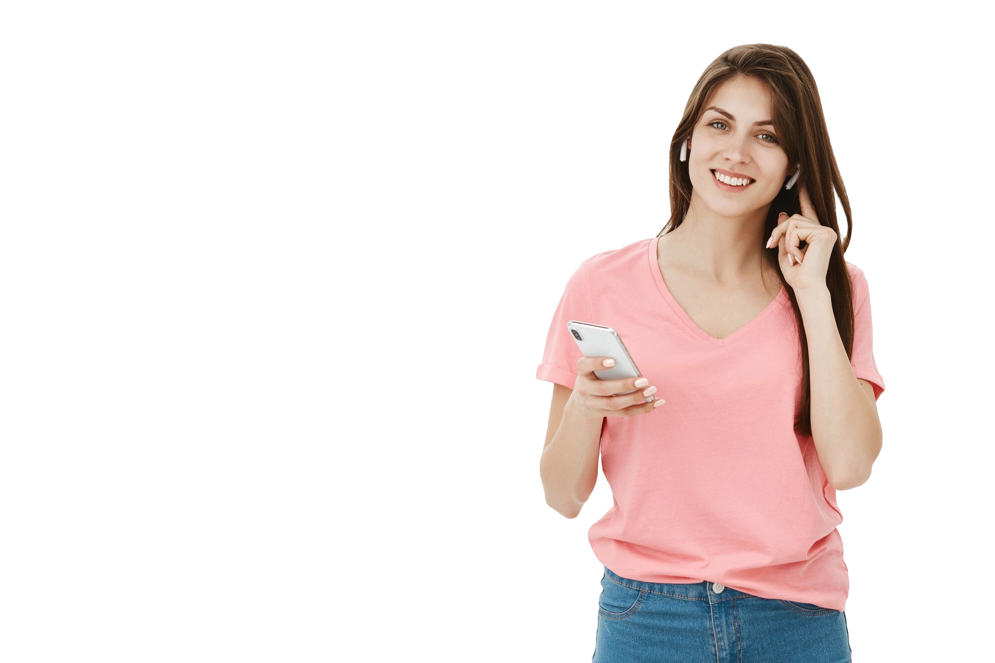 mujer-morena-sonriente-posando-estudio-su-telefono-auriculares mujer-morena-sonriente-posando-estudio-su-telefono-auriculares